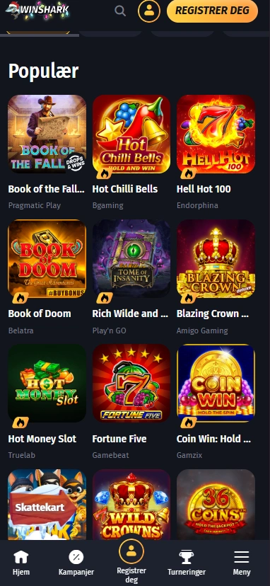 winshark mobile games page