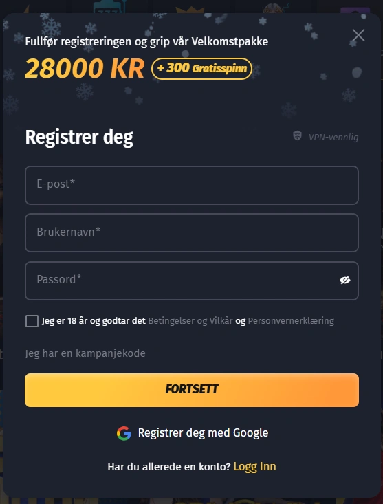 winshark signup page