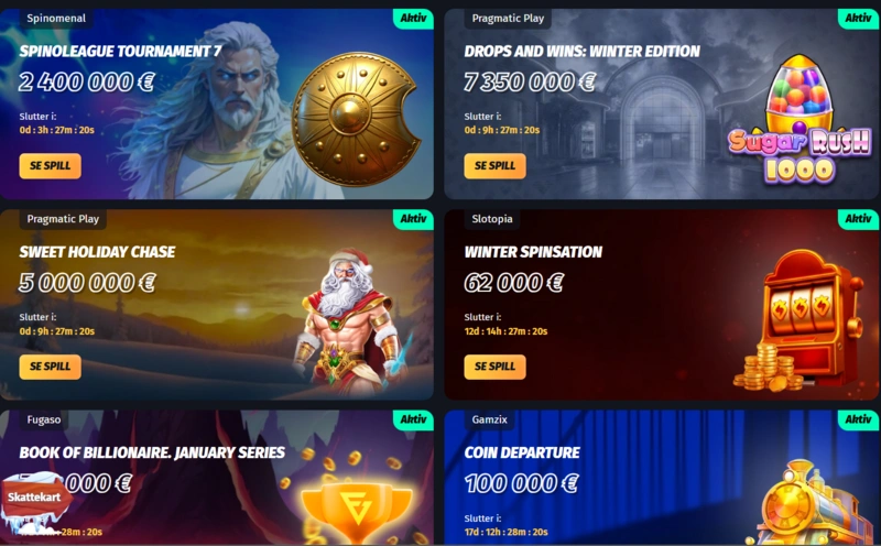 winshark tournaments page